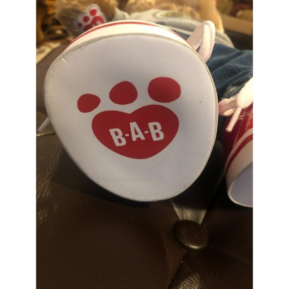 Build a Bear Teddy in T-Shirt, Jeans and Red High top Sneakers! - Picture 4 of 7